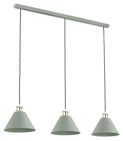 Argon 6177 - Lampadario a sospensione con filo ORTE 3xE27/15W/230V verde