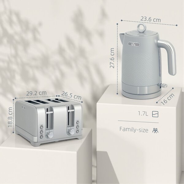 HOMCOM Set bollitore e tostapane, bollitore rapido 1,7 L 2200 W con termostato | Aosom Italy