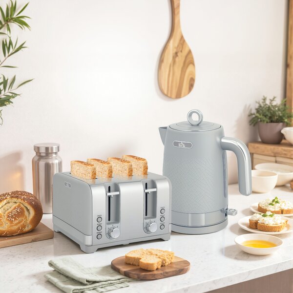 HOMCOM Set bollitore e tostapane, bollitore rapido 1,7 L 2200 W con termostato | Aosom Italy