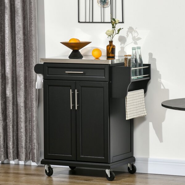 HOMCOM carrello cucina Nero 83.5 × 45.7 × 90.5cm