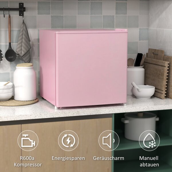 HOMCOM Congelatore da Tavolo con Capacità 35 Litri, Piccolo Congelatore con Porta Reversibile, Rosa | Aosom Italy