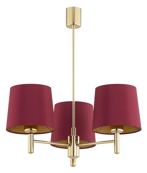 Argon 6266 - Lampadario a sospensione con supporto rigido PONTE PLUS 3xE27/15W/230V rosso