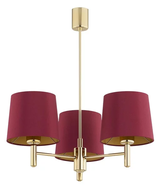 Argon 6266 - Lampadario a sospensione con supporto rigido PONTE PLUS 3xE27/15W/230V rosso