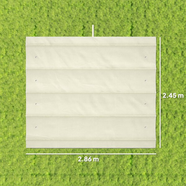 Outsunny Telo Pergola per Esterni Anti UV in Poliestere Bianco Crema con 8 Fori di Drenaggio, 286x245 cm | Aosom Italy