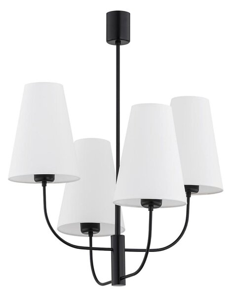 Argon 1822 - Lampadario a sospensione con supporto rigido SAFIANO 4xE27/15W/230V nero