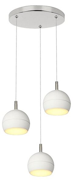 Lampada a sospensione a LED 30 W, 3600 lm, 3000 K, bianco nichel, moderna, per tavolo da pranzo