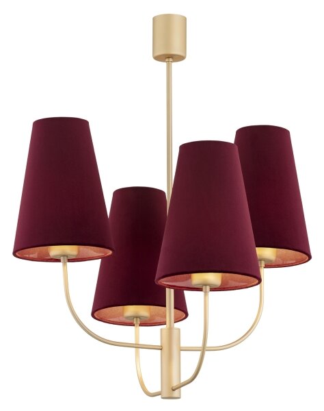 Argon 1827 - Lampadario a sospensione con supporto rigido SAFIANO 4xE27/15W/230V burgundy