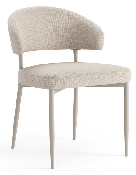 IRIS Beige (tessuto Basel 24)/telaio beige-grigio (Cashmere) - MODERNA SEDIA IMBOTTITA PER SALONE /SOGGIORNO IN STILE BOHO