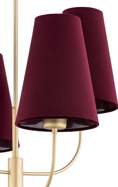 Argon 1827 - Lampadario a sospensione con supporto rigido SAFIANO 4xE27/15W/230V burgundy