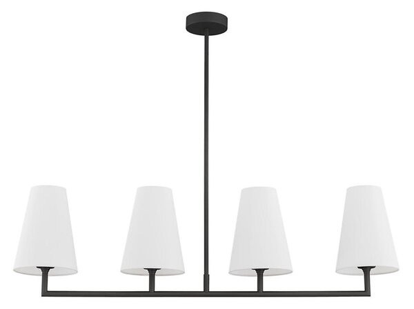 Argon 1831 - Lampadario a sospensione con supporto rigido SAFIANO 4xE27/15W/230V nero