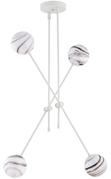 Argon 1841 - Lampadario a sospensione con supporto rigido ABSOS 4xE14/7W/230V alabastro bianco