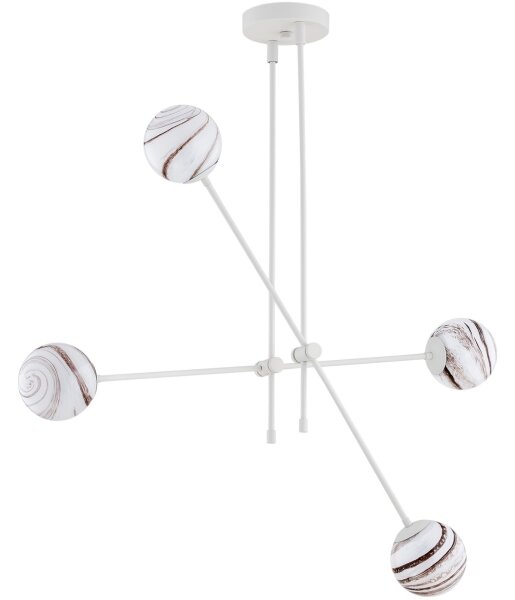 Argon 1841 - Lampadario a sospensione con supporto rigido ABSOS 4xE14/7W/230V alabastro bianco