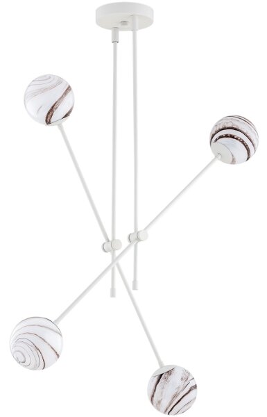 Argon 1841 - Lampadario a sospensione con supporto rigido ABSOS 4xE14/7W/230V alabastro bianco