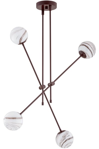 Argon 1842 - Lampadario a sospensione con supporto rigido ABSOS 4xE14/7W/230V alabastro marrone