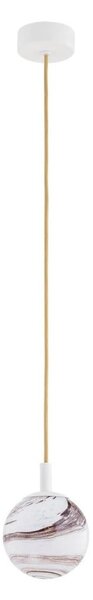 Argon 8451 - Lampadario a sospensione con filo ALMIROS 1xE14/7W/230V diametro 12 cm alabastro bianco/oro