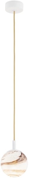 Argon 8451 - Lampadario a sospensione con filo ALMIROS 1xE14/7W/230V diametro 12 cm alabastro bianco/oro