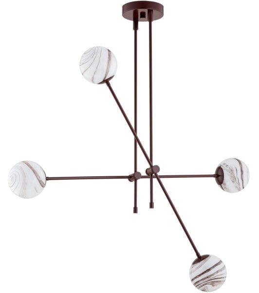 Argon 1842 - Lampadario a sospensione con supporto rigido ABSOS 4xE14/7W/230V alabastro marrone