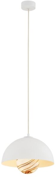 Argon 8443 - Lampadario a sospensione con filo PIAVA 1xE14/7W/230V alabastro bianco