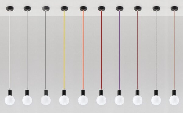 Lampadario a sospensione con filo EDISON 1xE27/60W/230V nero