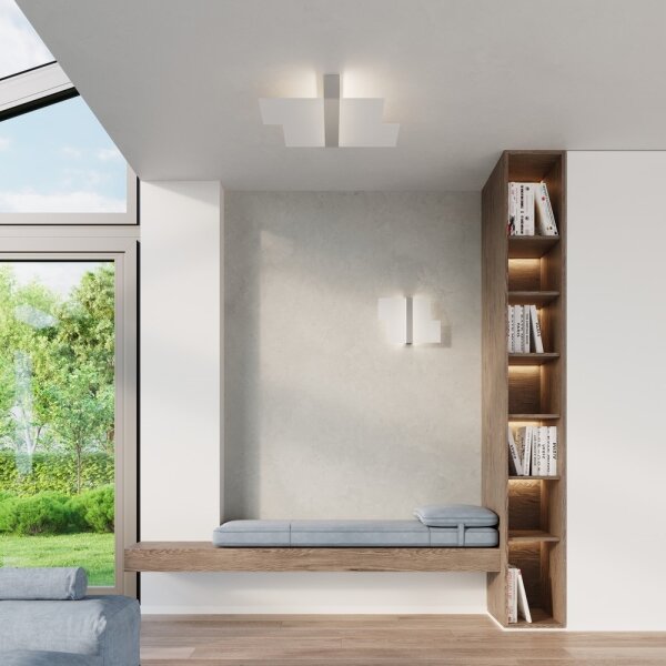 Sollux SL.0188 - Plafoniera MASSIMO 2xE27/60W/230V bianco/cromo