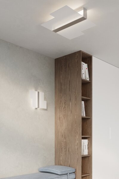 Sollux SL.0188 - Plafoniera MASSIMO 2xE27/60W/230V bianco/cromo