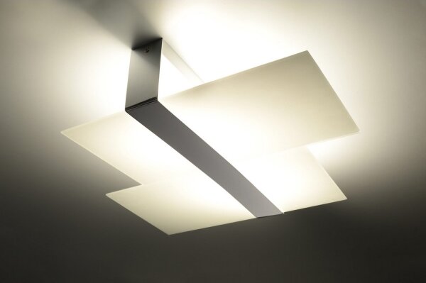 Sollux SL.0188 - Plafoniera MASSIMO 2xE27/60W/230V bianco/cromo