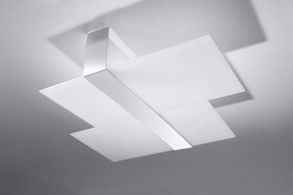Sollux SL.0188 - Plafoniera MASSIMO 2xE27/60W/230V bianco/cromo