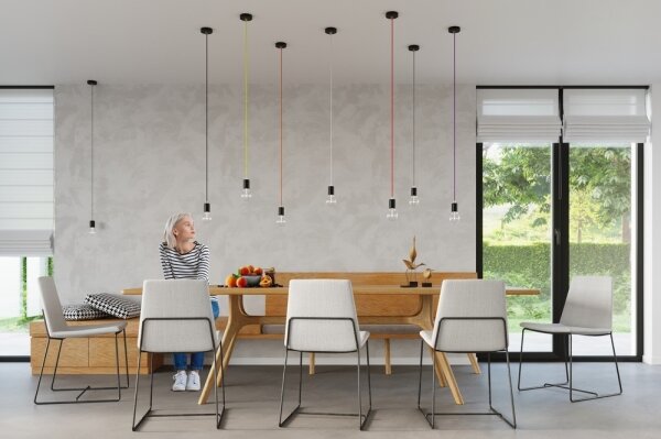 Lampadario a sospensione con filo EDISON 1xE27/60W/230V nero
