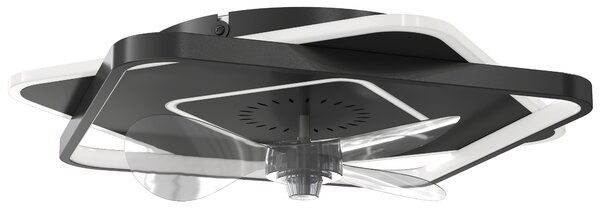 HOMCOM Ventilatore soffitto con luce LED e telecomando, 6 velocità e 3 colori | Aosom Italy