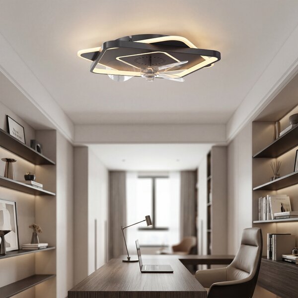 HOMCOM Ventilatore soffitto con luce LED e telecomando, 6 velocità e 3 colori | Aosom Italy