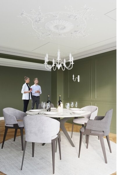 Lampadario a sospensione con catena MINERWA 3 3xE14/40W/230V bianco