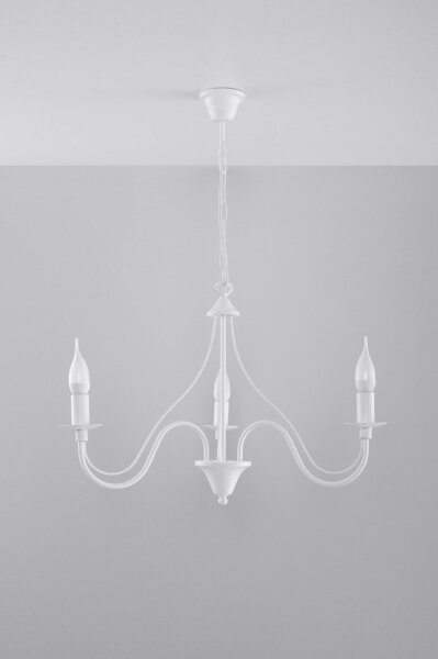 Lampadario a sospensione con catena MINERWA 3 3xE14/40W/230V bianco