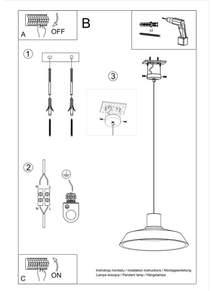 Sollux SL.0282 - Lampadario a sospensione con filo AFRA 1xE27/60W/230V grigio/legno naturale