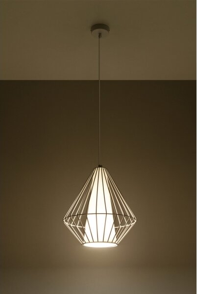 Lampadario a sospensione con filo DEMI 1xE27/60W/230V bianco