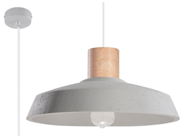 Sollux SL.0282 - Lampadario a sospensione con filo AFRA 1xE27/60W/230V grigio/legno naturale