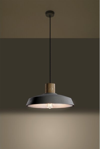 Sollux SL.0282 - Lampadario a sospensione con filo AFRA 1xE27/60W/230V grigio/legno naturale