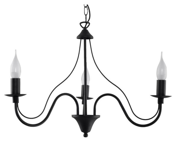 Lampadario a sospensione con catena MINERWA 3 3xE14/40W/230V nero
