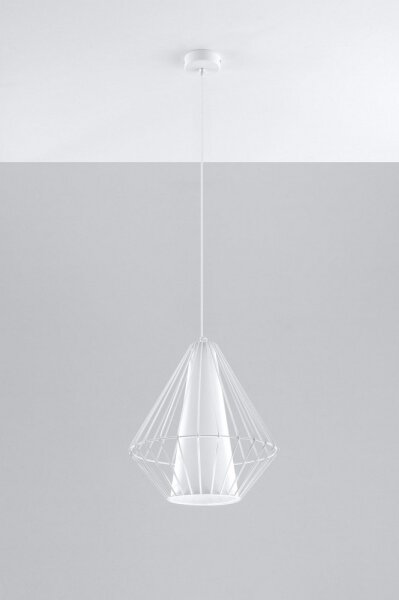 Lampadario a sospensione con filo DEMI 1xE27/60W/230V bianco