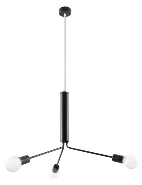 Lampadario a sospensione con filo DUOMO 3D 3xE27/60W/230V nero