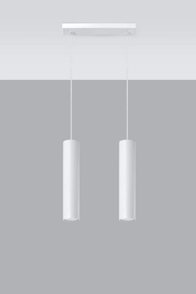 Sollux SL.0324 - Lampadario a sospensione con filo LAGOS 2 2xGU10/10W/230V bianco