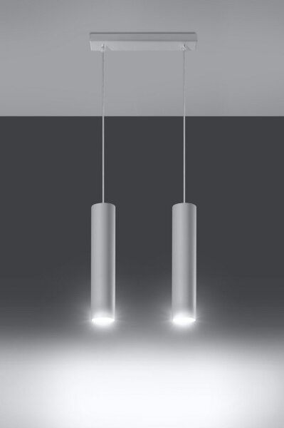Sollux SL.0324 - Lampadario a sospensione con filo LAGOS 2 2xGU10/10W/230V bianco