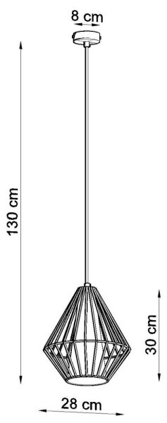 Lampadario a sospensione con filo DEMI 1xE27/60W/230V nero/bianco