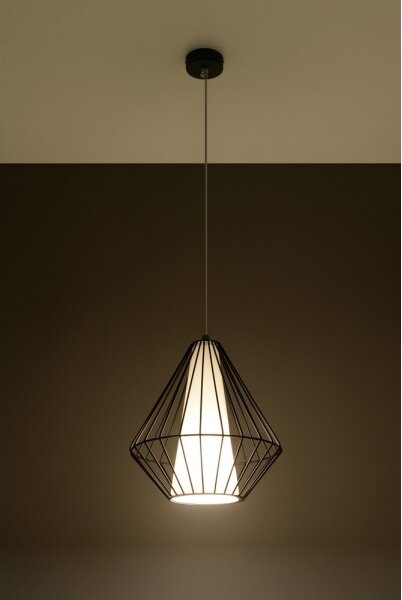 Lampadario a sospensione con filo DEMI 1xE27/60W/230V nero/bianco