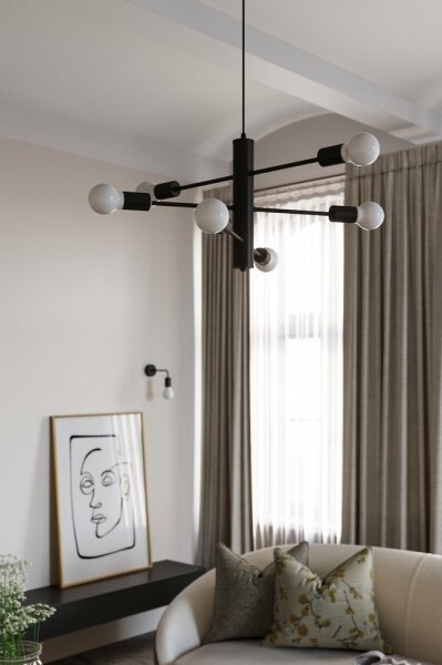 Lampadario a sospensione con filo DUOMO 3D 3xE27/60W/230V nero