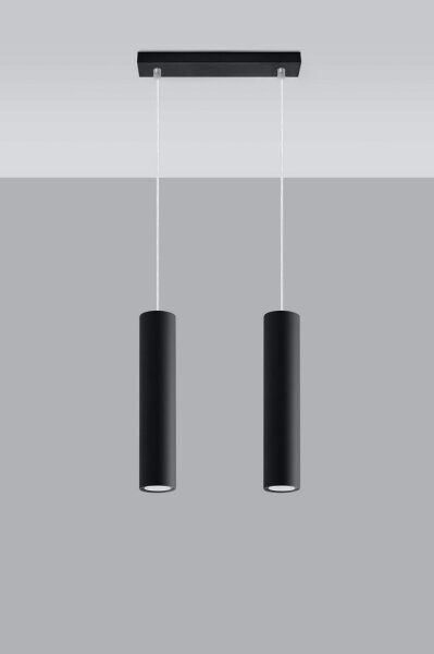 Sollux SL.0328 - Lampadario a sospensione con filo LAGOS 2 2xGU10/10W/230V nero