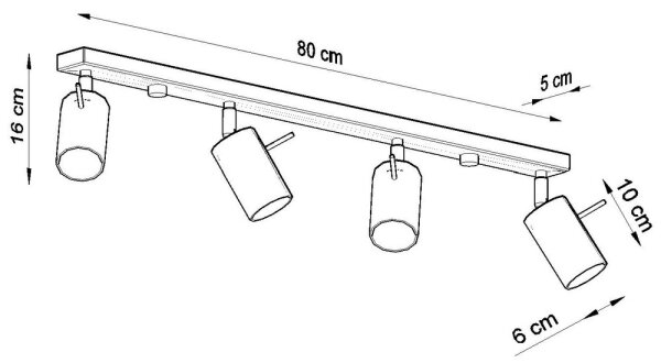 Sollux SL.0332 - Faretto RING 4L 4xGU10/10W/230V nero