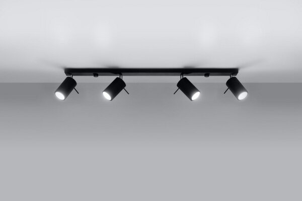 Sollux SL.0332 - Faretto RING 4L 4xGU10/10W/230V nero