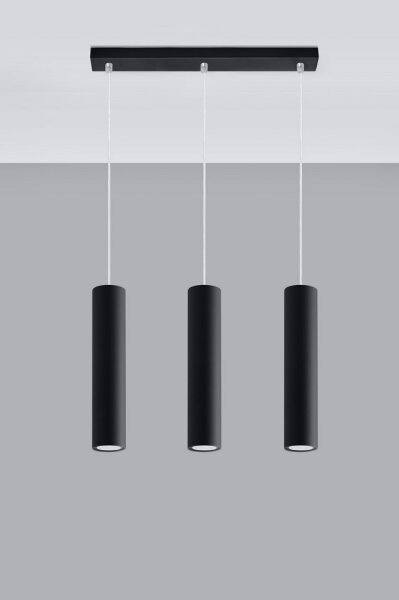 Sollux SL.0329 - Lampadario a sospensione con filo LAGOS 3 3xGU10/10W/230V nero