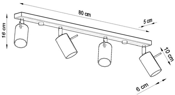 Sollux SL.0331 - Faretto RING 4L 4xGU10/10W/230V bianco