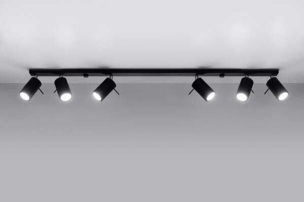 Sollux SL.0334 - Faretto RING 6L 6xGU10/10W/230V nero